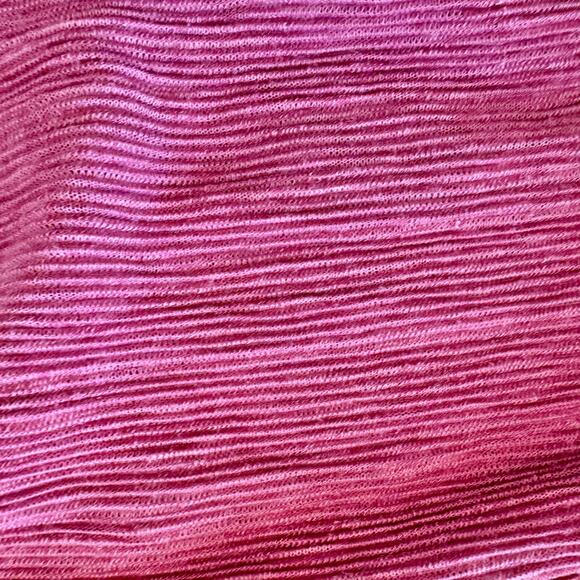 Zara Pink Ribbed High Waist Wide Leg Pull On Pants Large Side Slits - Picture 4 of 13